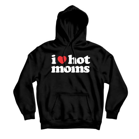 I Heart Hot Moms Black Hoodie