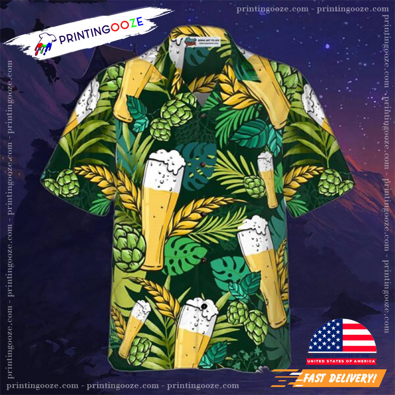 Houblon Flower And Barley Hawaiian Shirt