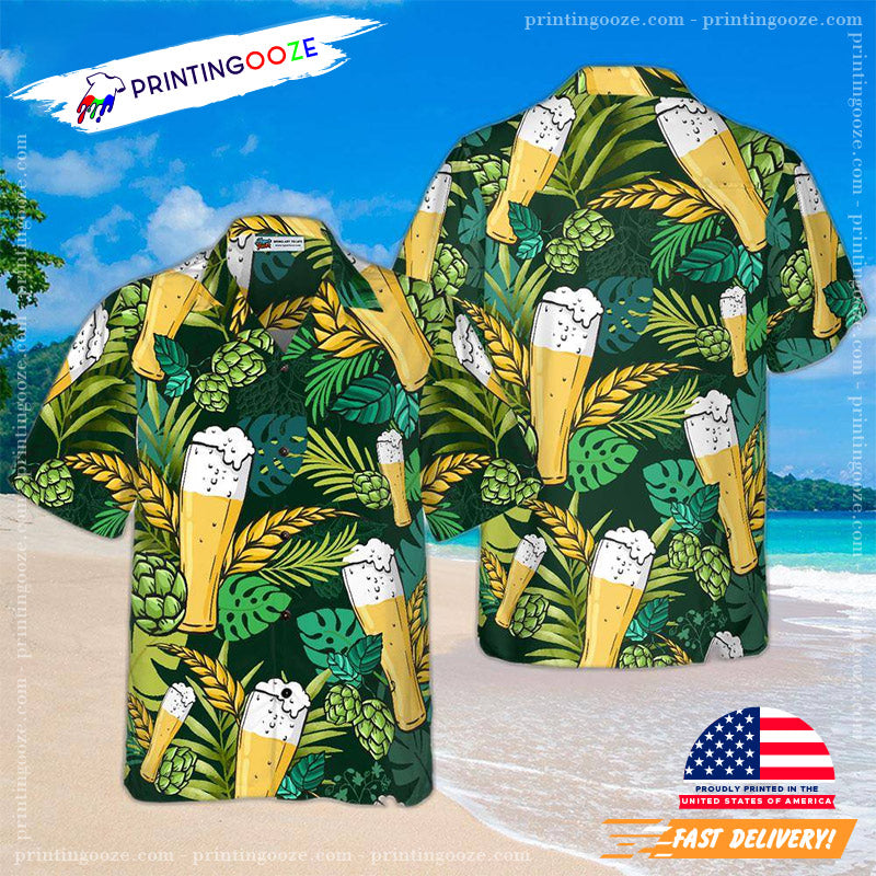 Houblon Flower And Barley Hawaiian Shirt