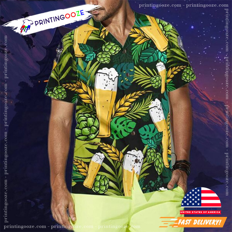 Houblon Flower And Barley Hawaiian Shirt