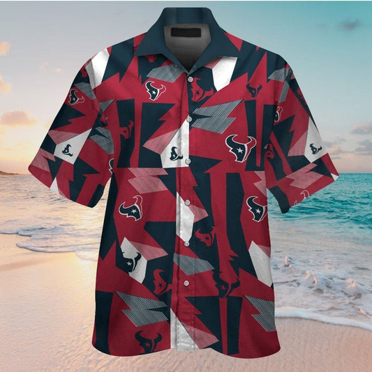 Houston Texans Short Sleeve Button Up Tropical Hawaiian Shirt VER06