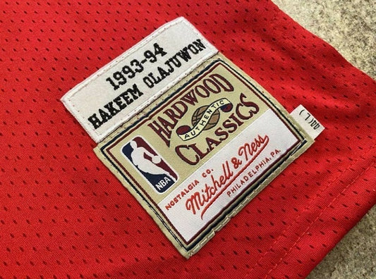 houston rockets #34 hakeem olajuwon Rockets 34 Olajuwon Retro Red Jersey Style 5