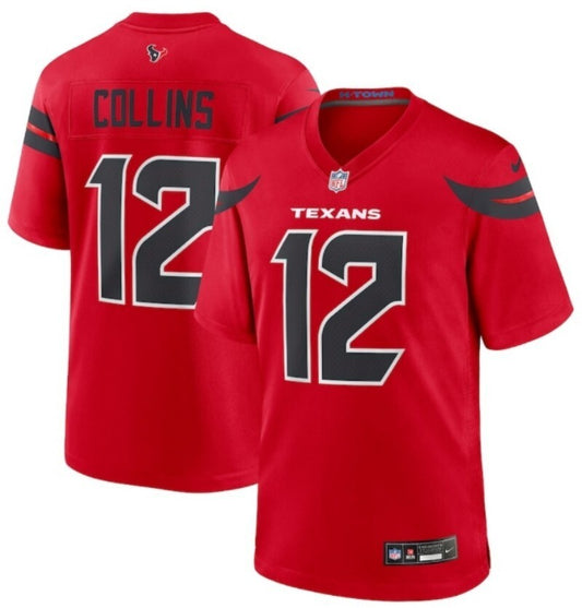 houston texans #12 nico collins red alternate vapor limited football