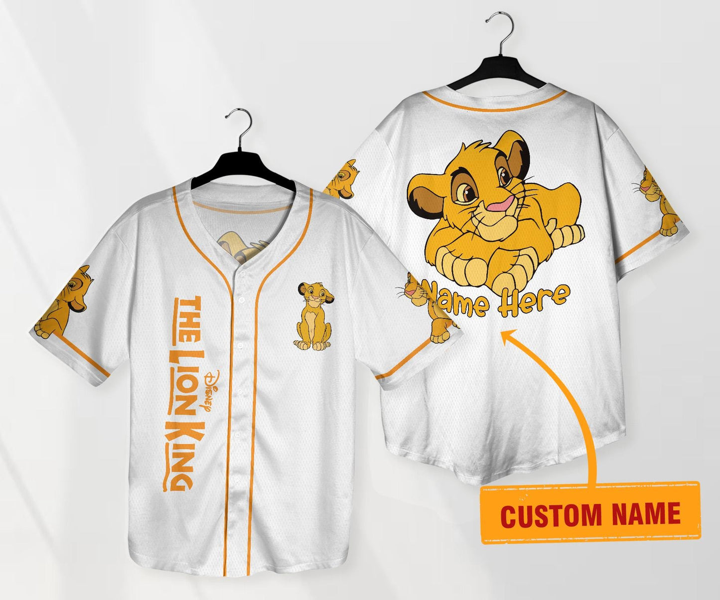 Personalized Simba Jersey The Lion King Baseball Jersey Simba Lion King Baseball Jersey Shirt Cartoon Sports Shirt Gift