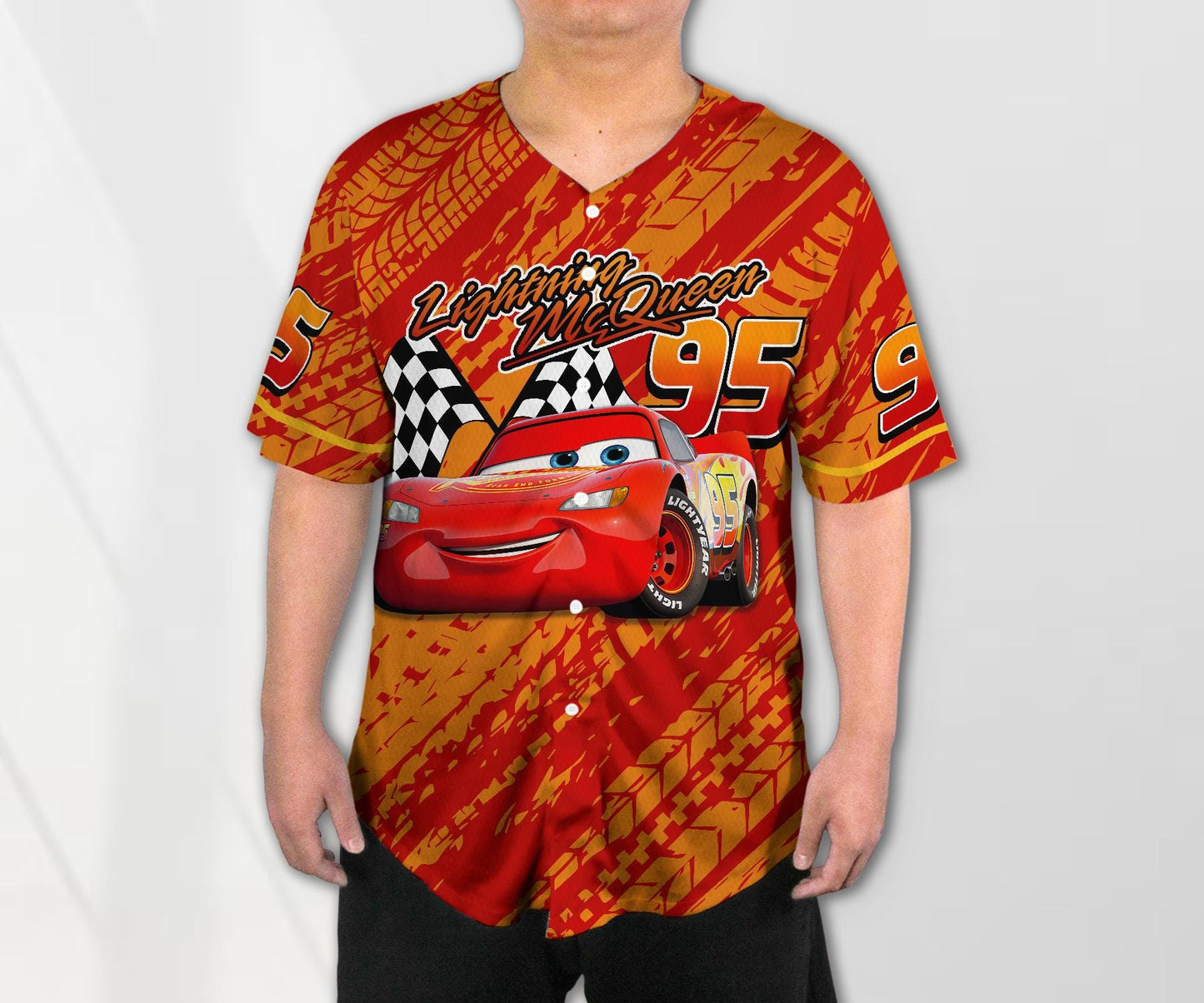 Cars Lightning Mcqueen Baseball Jersey Team Jersey Collection Cars Cartoon Gift Animation Jersey Shirt Gifts