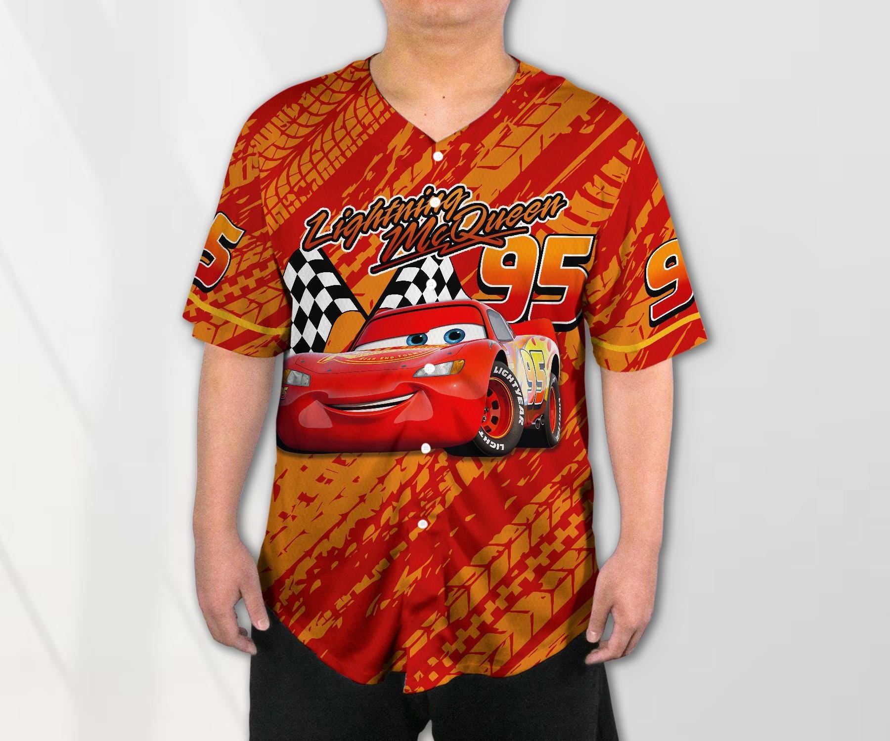 Cars Lightning Mcqueen Baseball Jersey Team Jersey Collection Cars Cartoon Gift Animation Jersey Shirt Gifts