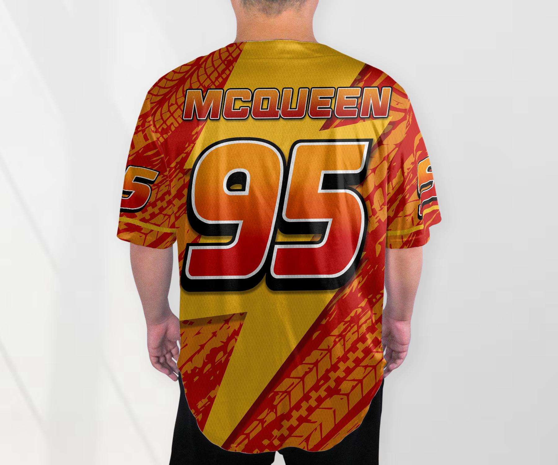 Cars Lightning Mcqueen Baseball Jersey Team Jersey Collection Cars Cartoon Gift Animation Jersey Shirt Gifts