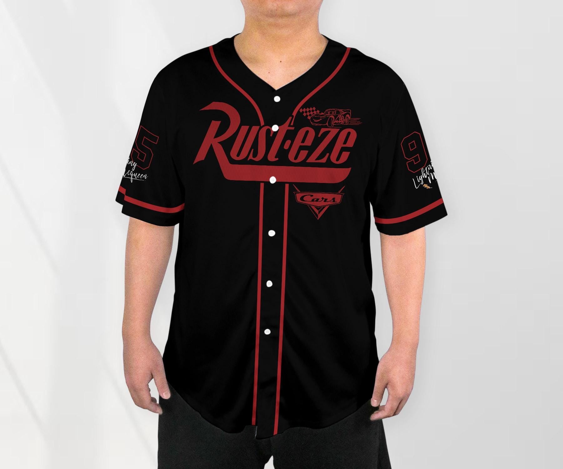 Personalized Mcqueen Baseball Jersey Custom Name Jersey Cars Lightning Jersey Cars Cartoon Shirt Gifts