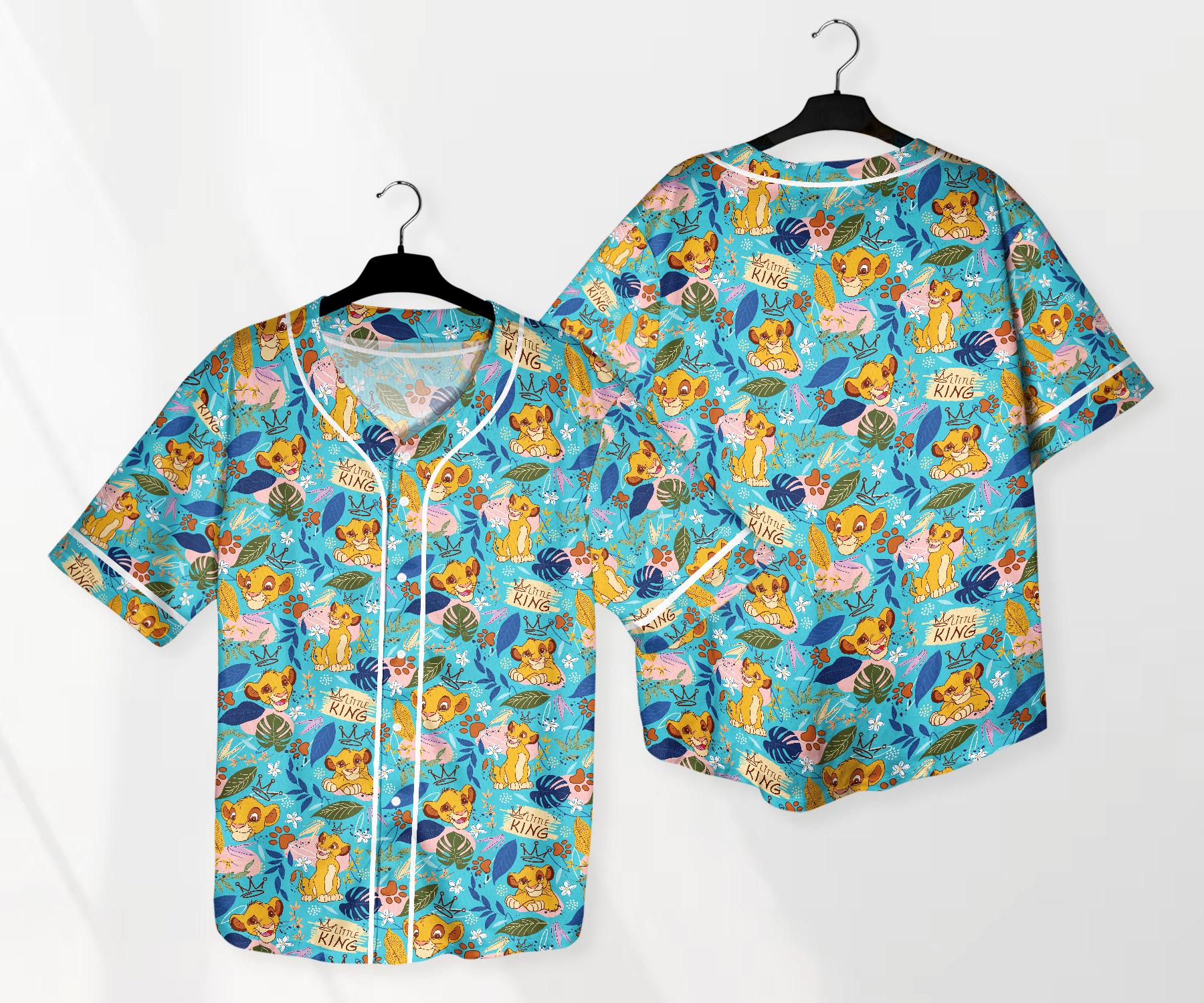 Simba Jersey Shirt The Lion King Baseball Jersey Shirt Funny Jersey Shirt Summer Tropical Shirt Simba Shirt Gifts