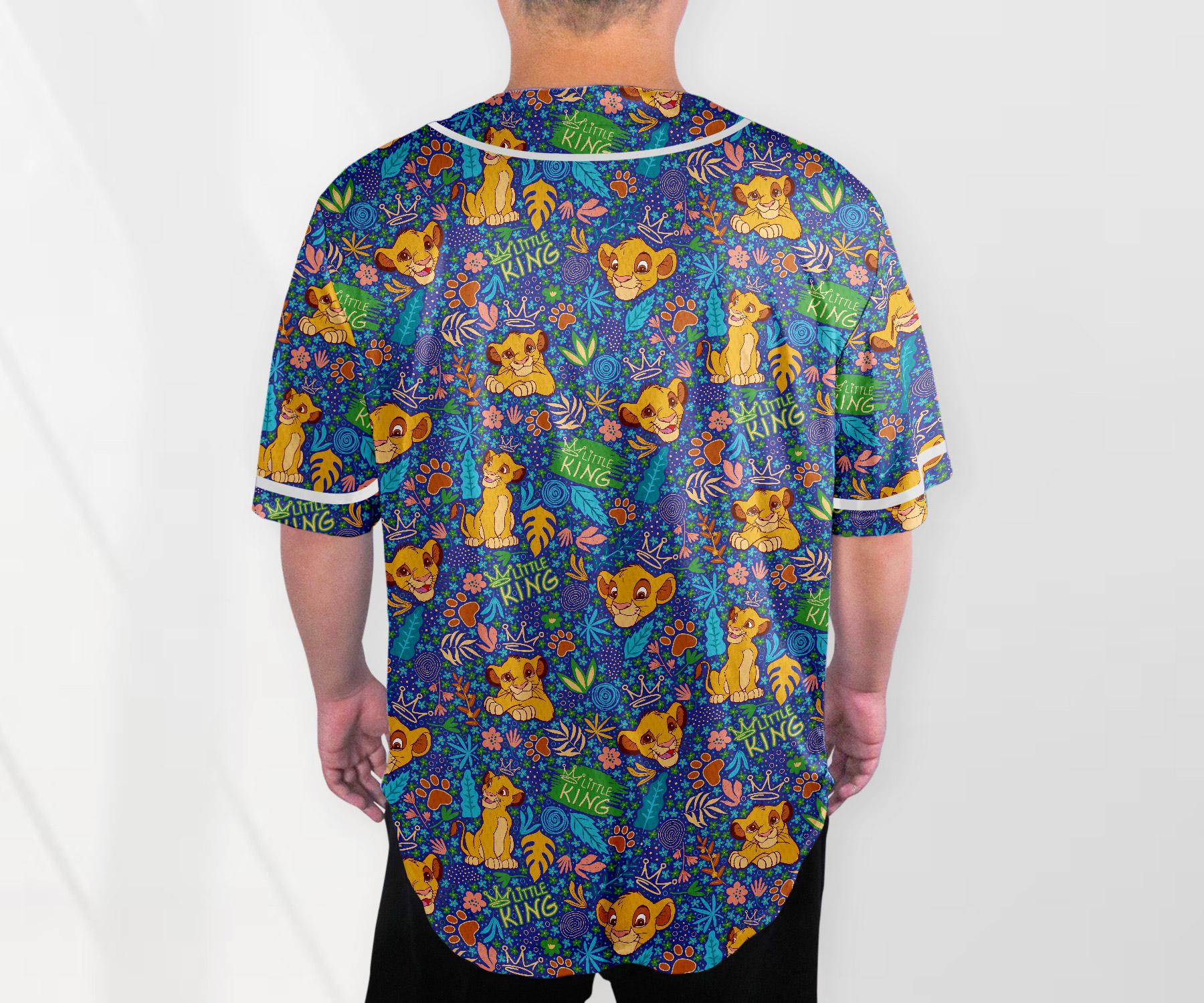 Simba Jersey Shirt Lion King Baseball Jersey Shirt Funny Simba Baseball Jersey Summer Tropical Shirt Simba Shirt Gifts