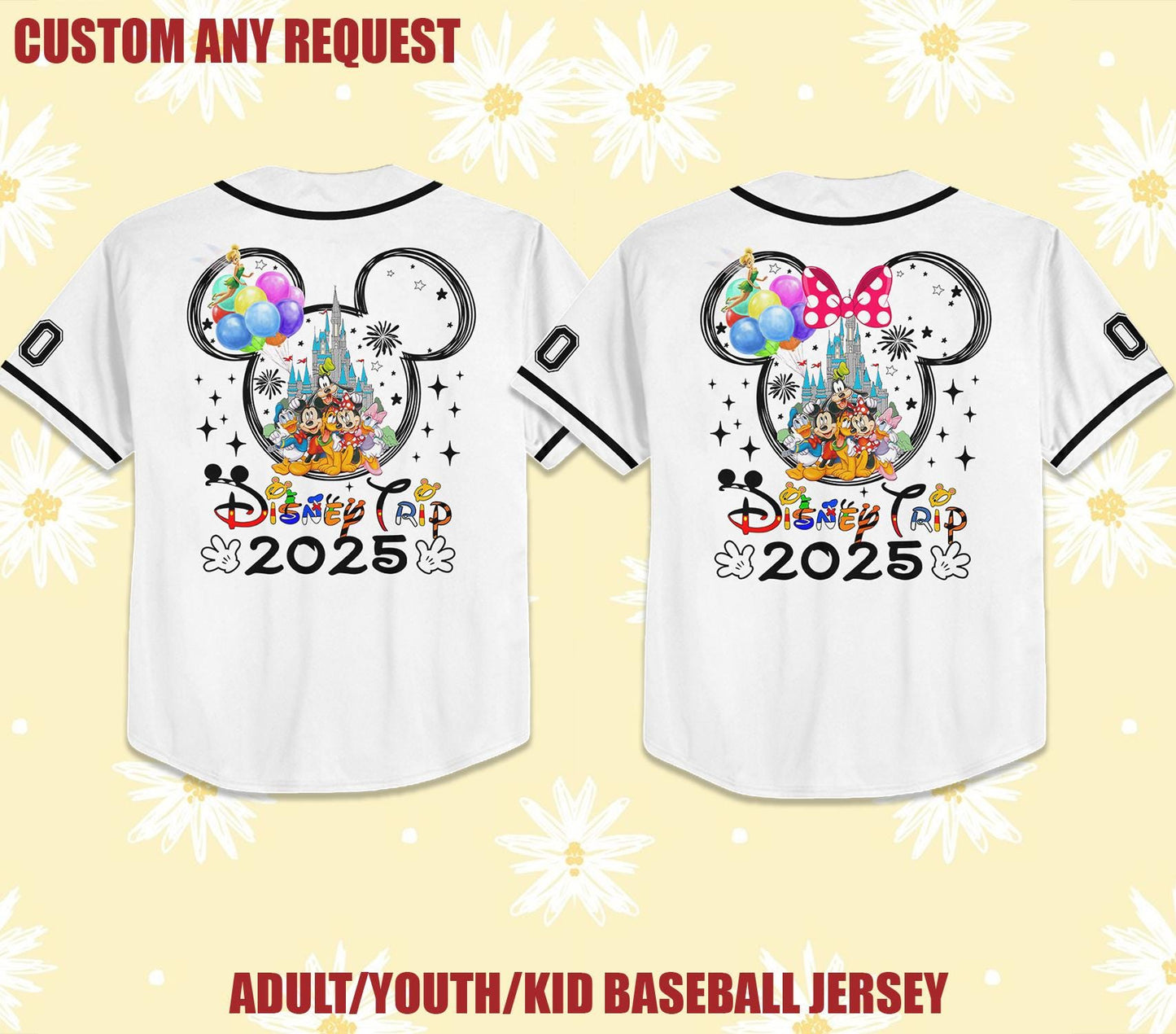 Family Disney Trip 2025 Baseball Jersey, Custom Matching Disney Shirts, Personalized Family Vacation Outfits, Disney Jerseys