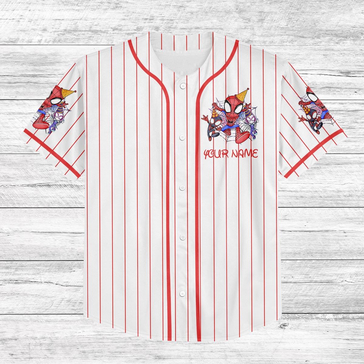 Custom Spider-Man Birthday Baseball Jersey, Kid Party Shirt, Spidey Birthday Outfit, Matching Family Disney Trip 2025 Jersey