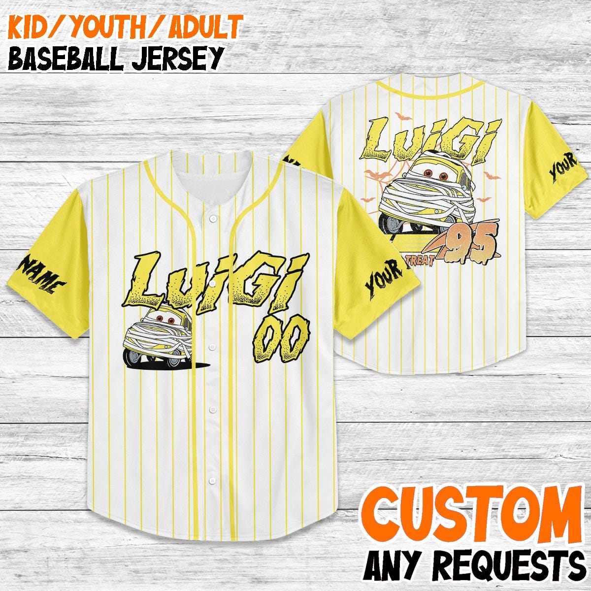 Custom Halloween Disney Trip 2025 Baseball Jersey, Cars Theme Shirt, Family Matching Outfit, Personalized Name Number, Kid Adult Jersey