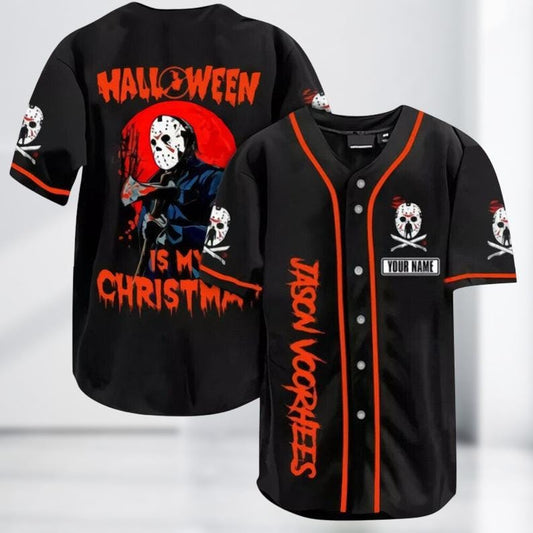 Halloween Jason Voorhees Baseball Jersey, The Friday The 13th Jersey Kids Shirt, Horror Inspired Men Jersey, Halloween Kids Jersey Shir