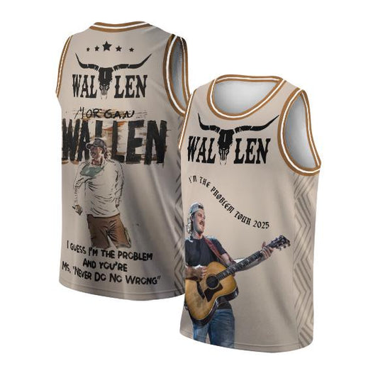 Morgan Wallen I’m The Problem Tour 2025 Basketball Jersey