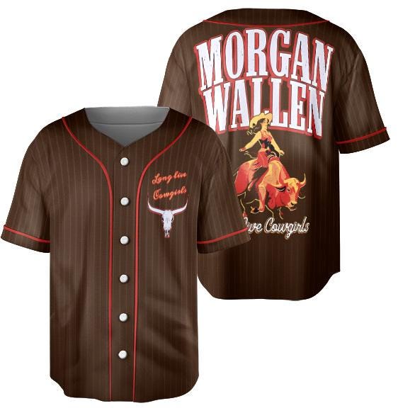 Morgan Wallen Live Cowgirls Baseball Jersey, Mens Country Music Classic Band Jersey
