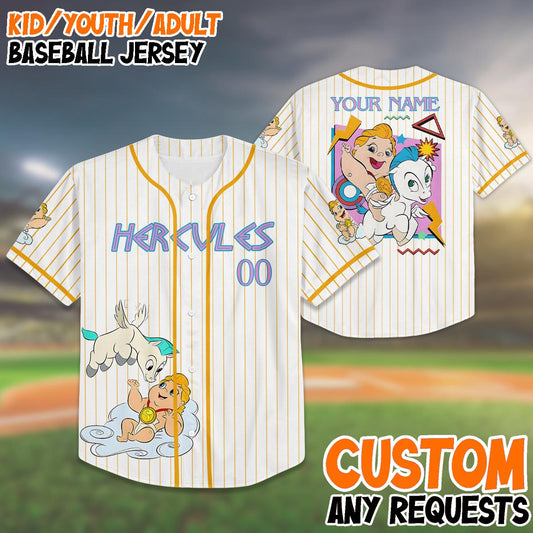 Hercules Pegasus Birthday Baseball Jersey for Kids Youth Adult | Disney Park Outfit | Family Matching Shirt | Disney Trip 2025