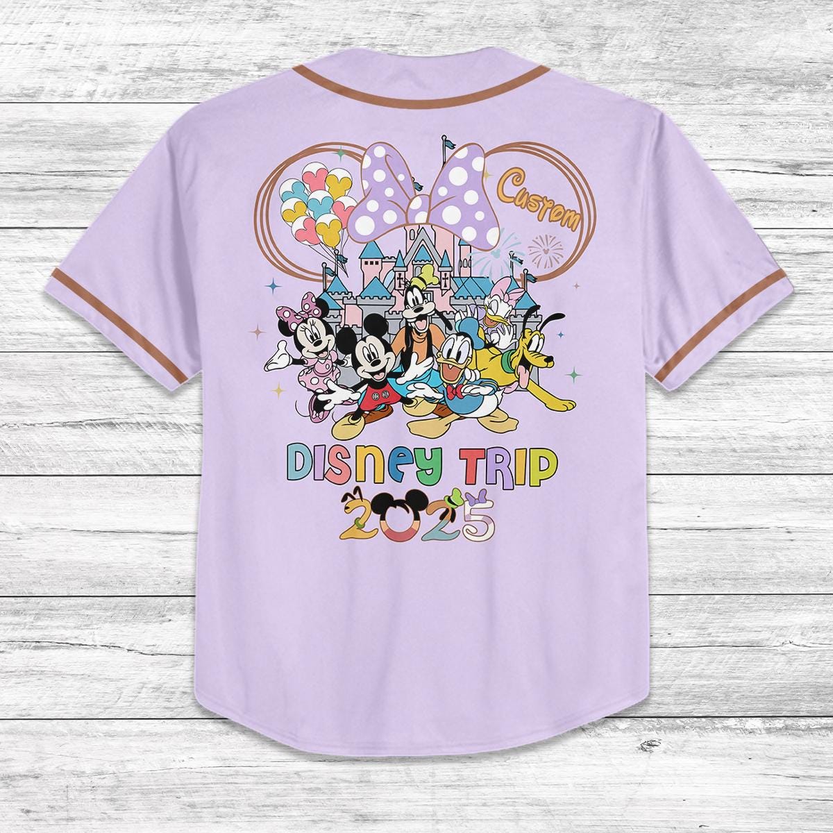 Custom Disney Baseball Jersey, Family Disney Trip 2025 Shirt, Matching Disney Outfits, Personalized Disney World Jersey