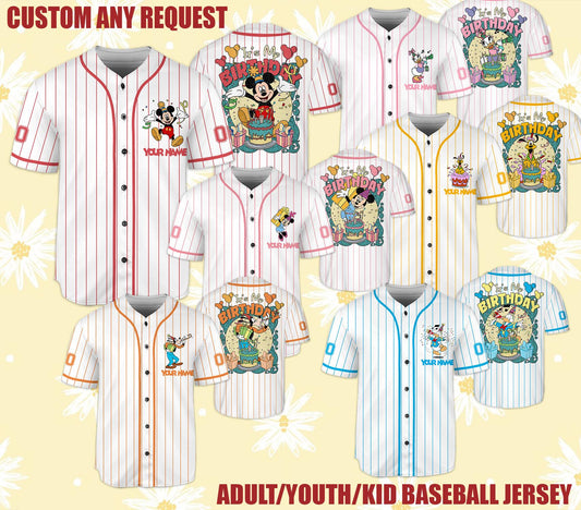 Custom Disney Trip 2025 Baseball Jersey, Personalized Name Number Shirt, Family Matching Outfit, Birthday Gift, Adult Kid Youth Jersey