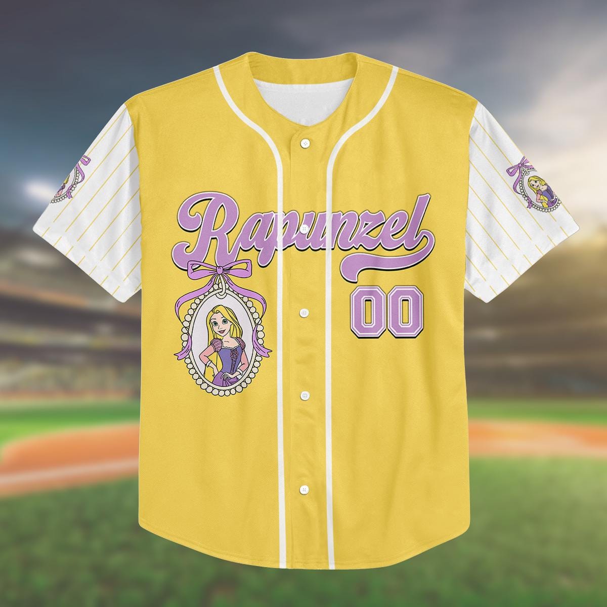 Custom Rapunzel Baseball Jersey, Disney Trip 2025 Shirt, Matching Family Outfit, Personalized Disney Jersey, Disney Vacation Gift