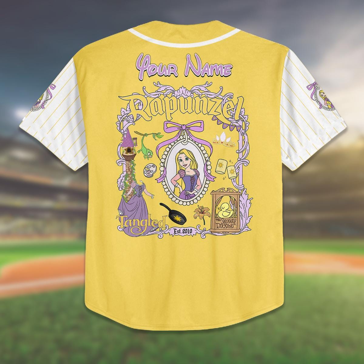 Custom Rapunzel Baseball Jersey, Disney Trip 2025 Shirt, Matching Family Outfit, Personalized Disney Jersey, Disney Vacation Gift