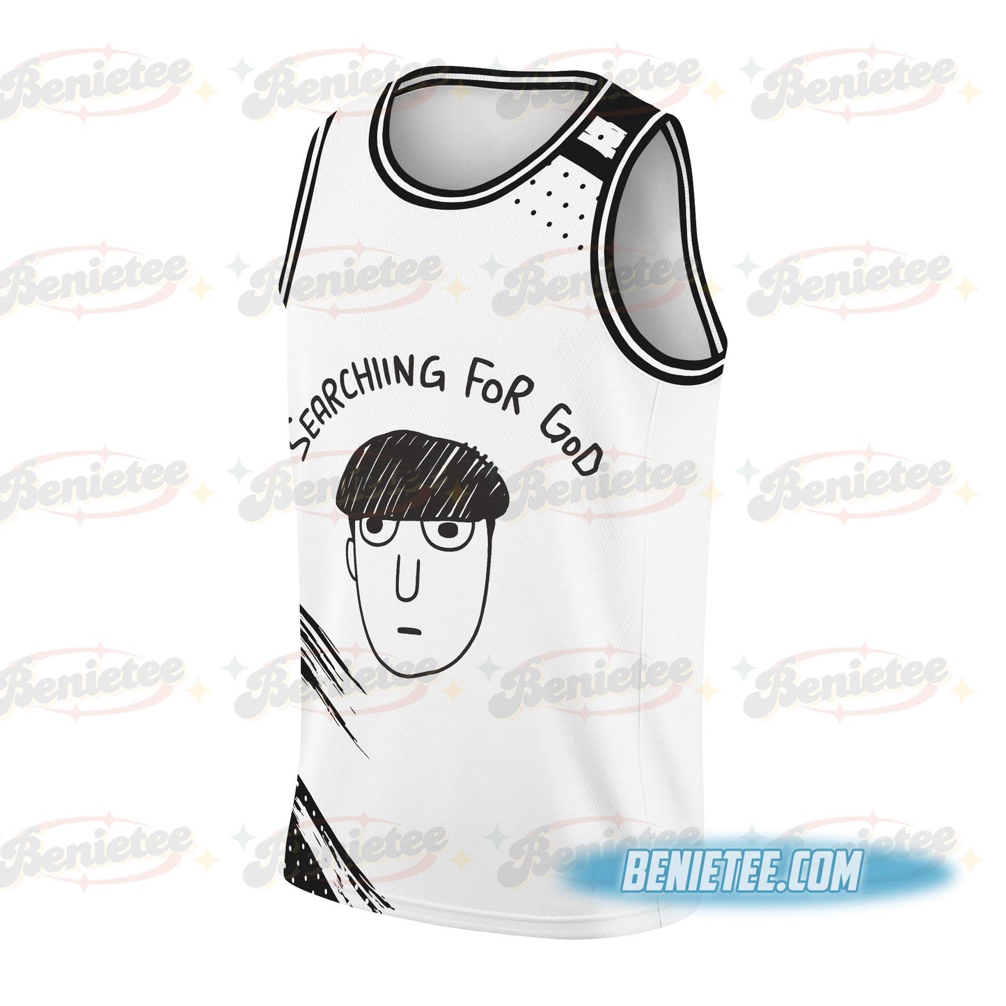 Searching For God Japan Psycho Jersey, Anime Mob Funny Tokyo Japanese Weird Harajuku Streetwear Jersey