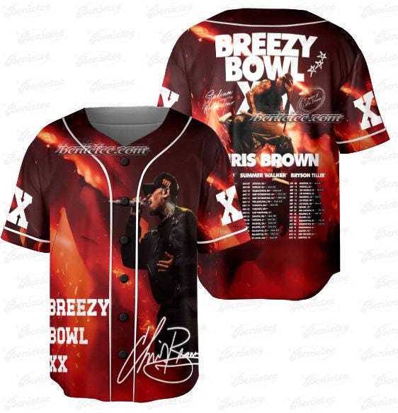 Vintage Rapper Chris Brown Breezy Bowl XX Tour Jersey