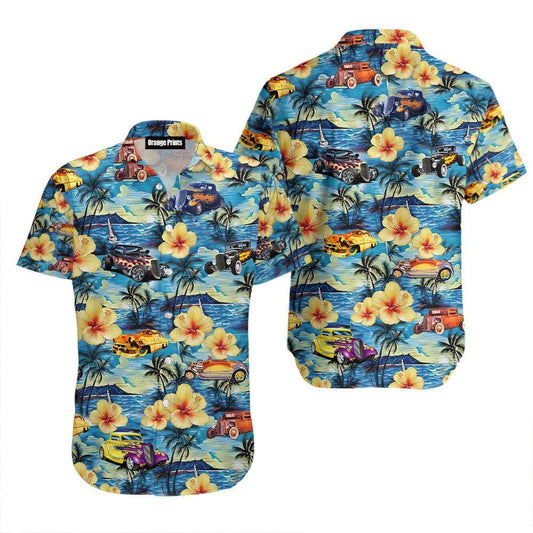 Island Aloha Adventure with Cars in Hawaiian Shirt