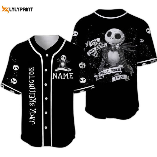 Jack Skelllington Baseball Jersey For Men Women, Nightmare Before Xmas Halloween Jersey - lylyprint.com