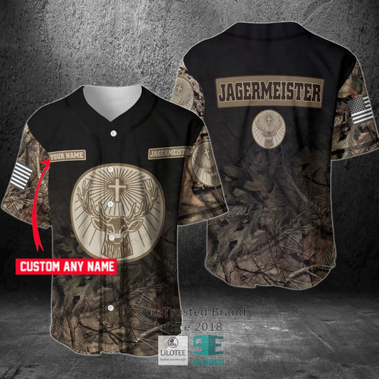 Jagermeister Camo Your Name Hunting Baseball Jersey