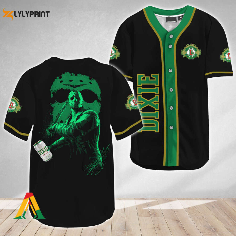 Jason Voorhees Friday The 13th Dixie Beer Baseball Jersey - Gift for Men Women - lylyprint.com