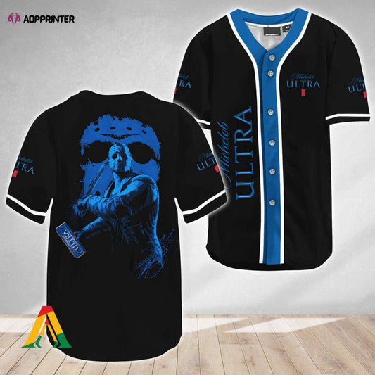 Jason Voorhees Friday The 13th Michelob ULTRA Baseball Jersey - Aopprinter