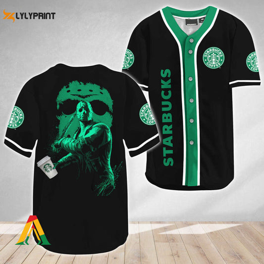Jason Voorhees Friday The 13th Starbucks Baseball Jersey - Gift for Men Women - lylyprint.com