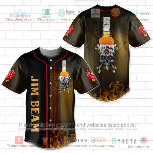 HOT Jim Beam skull head Baseball Jersey Shirt