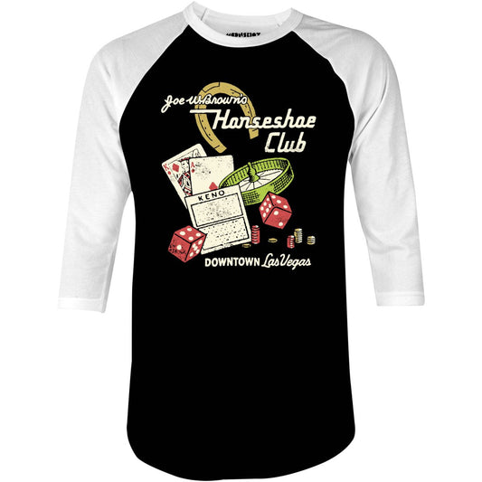 Joe W. Brown's Horseshoe Club - Vintage Las Vegas - 3/4 Sleeve Raglan T-Shirt