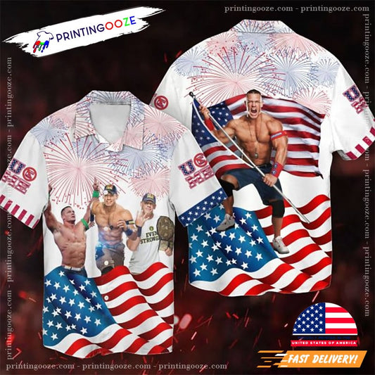 John Cena Wrestling Independence Day Hawaiian Shirt