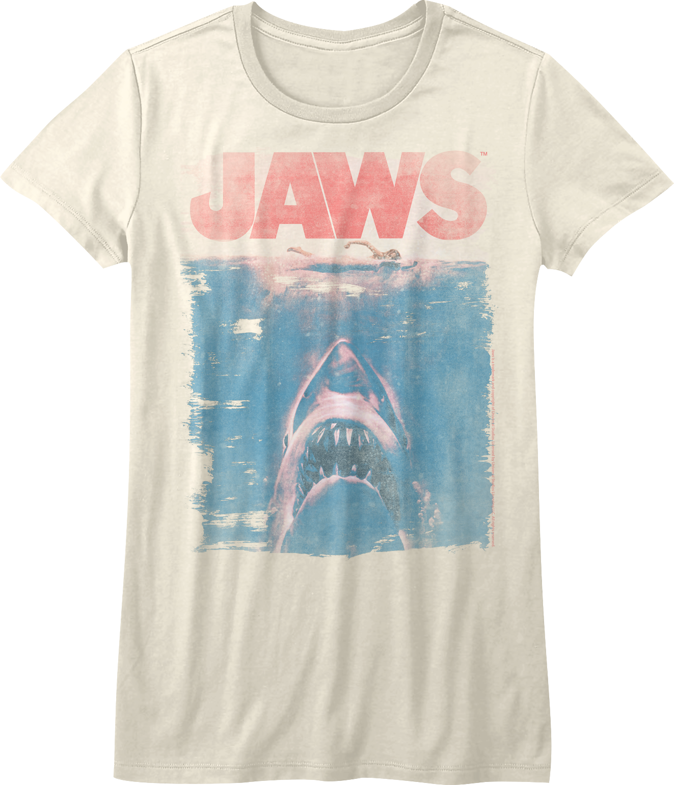 Womens Distressed Movie Poster Jaws Shirt