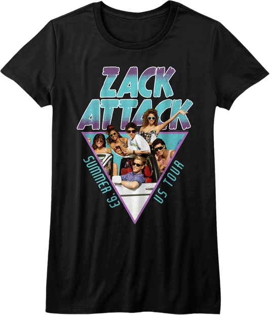 Ladies Zack Attack Summer Tour Saved By The Bell Shirt