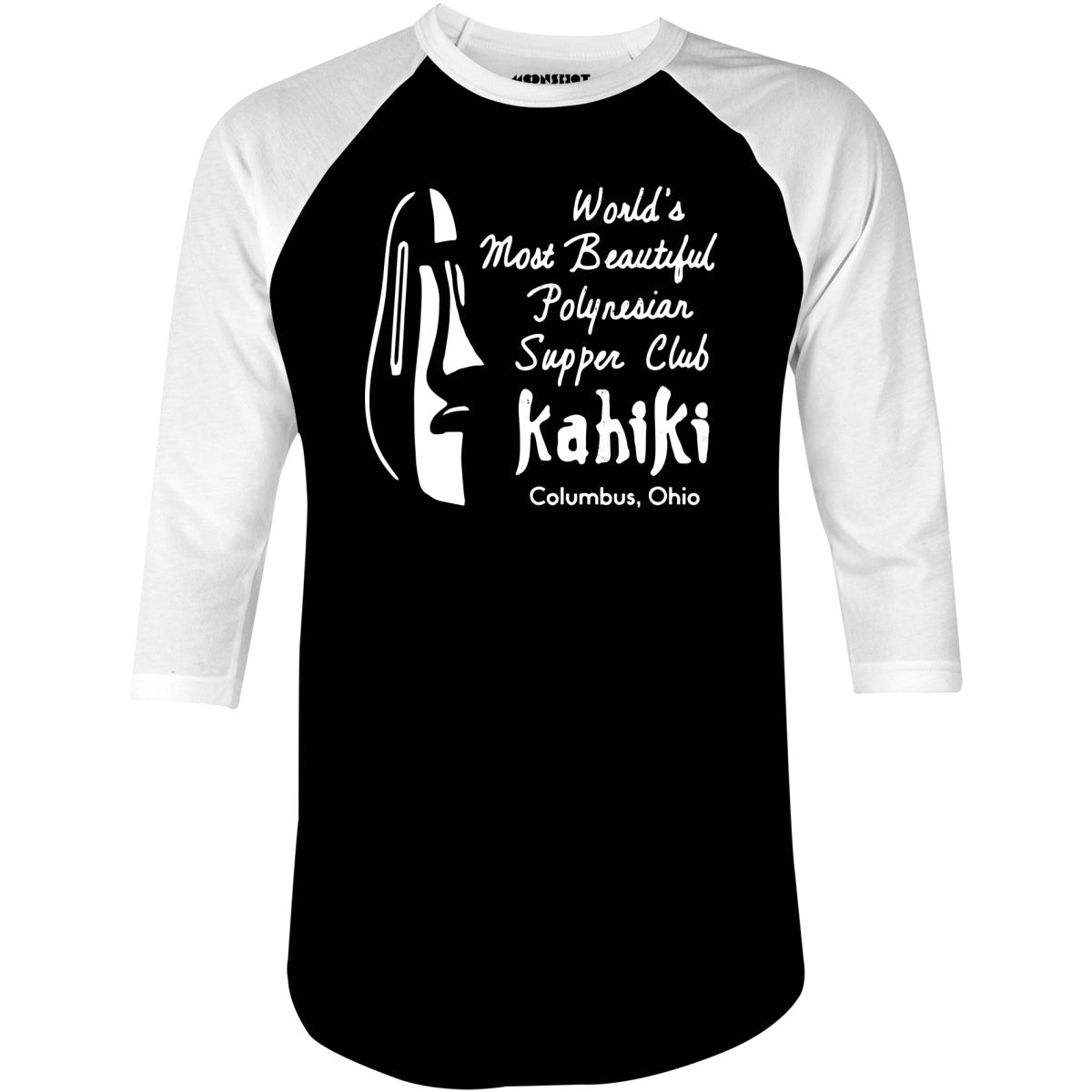 Kahiki - Columbus, OH - Vintage Tiki Bar - 3/4 Sleeve Raglan T-Shirt