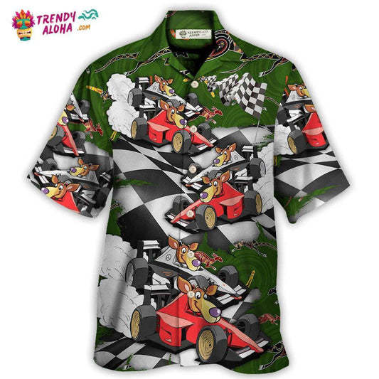 Kangraroo Racing Formula One Car Racing Australian Vibe Hawaiian Shirt - Trendy Aloha