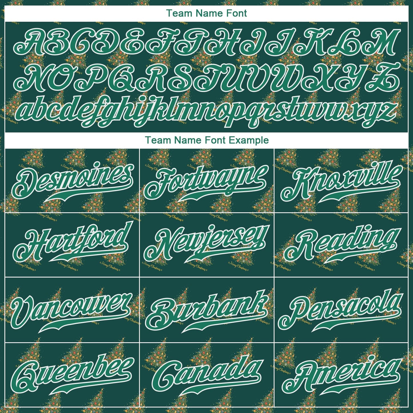 Custom Kelly Green Kelly Green-White Christmas 3D Authentic Baseball Jersey