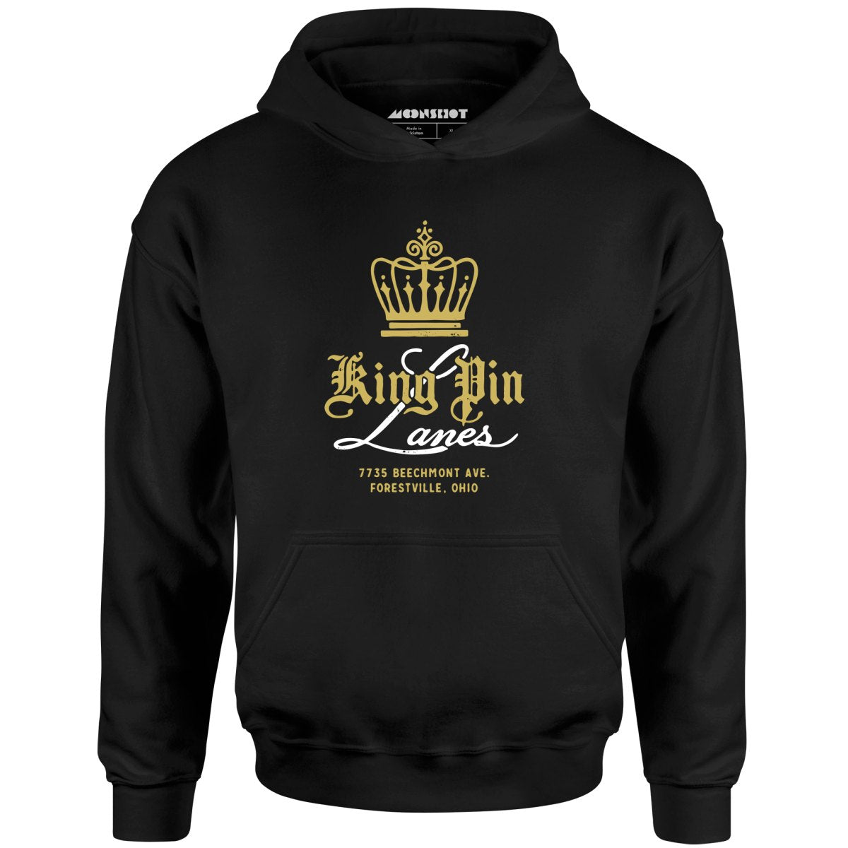 King Pin Lanes - Forestville, OH - Vintage Bowling Alley - Unisex Hoodie