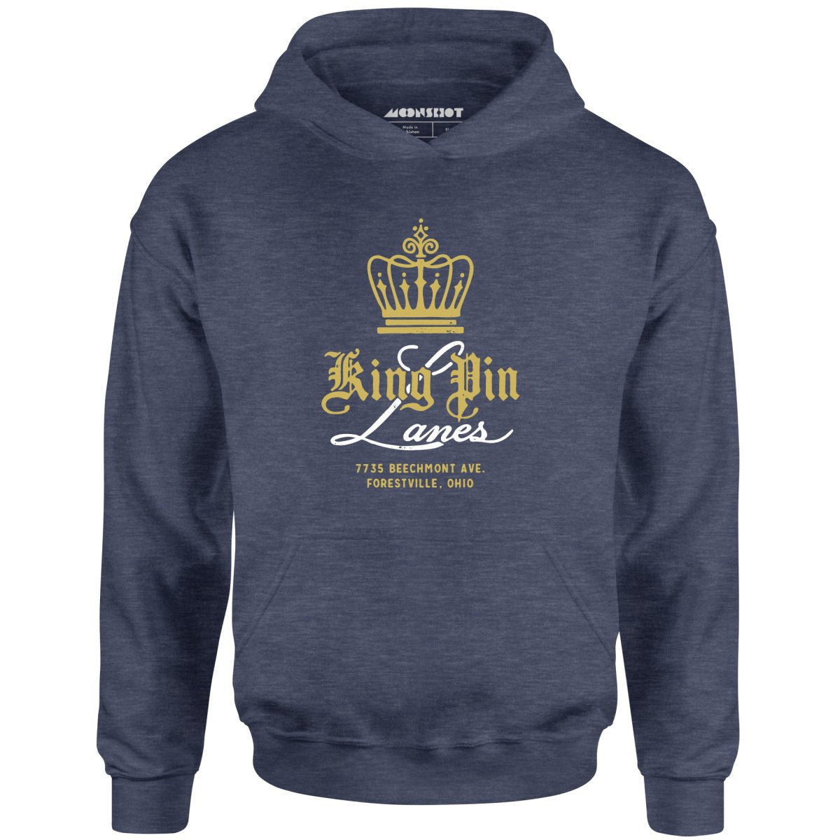 King Pin Lanes - Forestville, OH - Vintage Bowling Alley - Unisex Hoodie