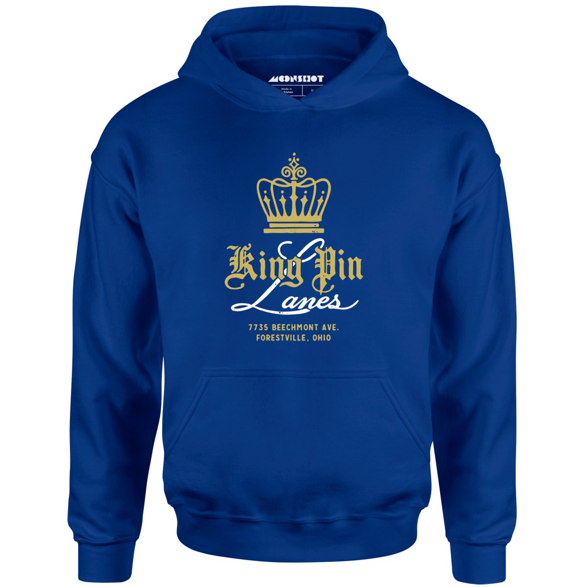 King Pin Lanes - Forestville, OH - Vintage Bowling Alley - Unisex Hoodie