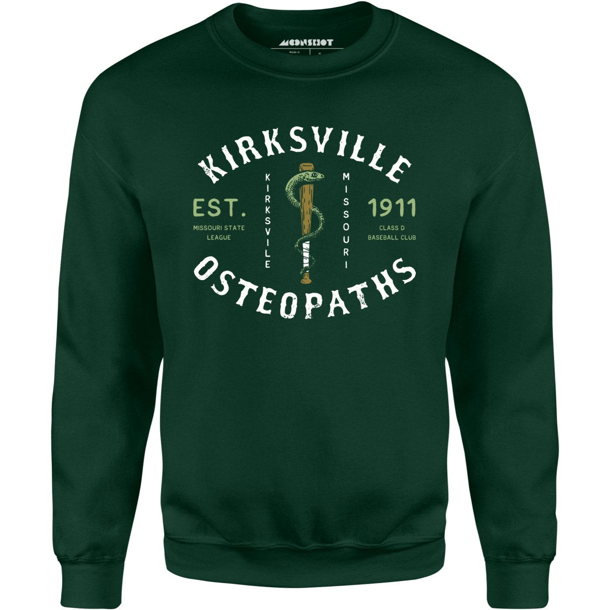 Kirksville Osteopaths - Missouri - Vintage Defunct Baseball Teams - Unisex Sweatshirt