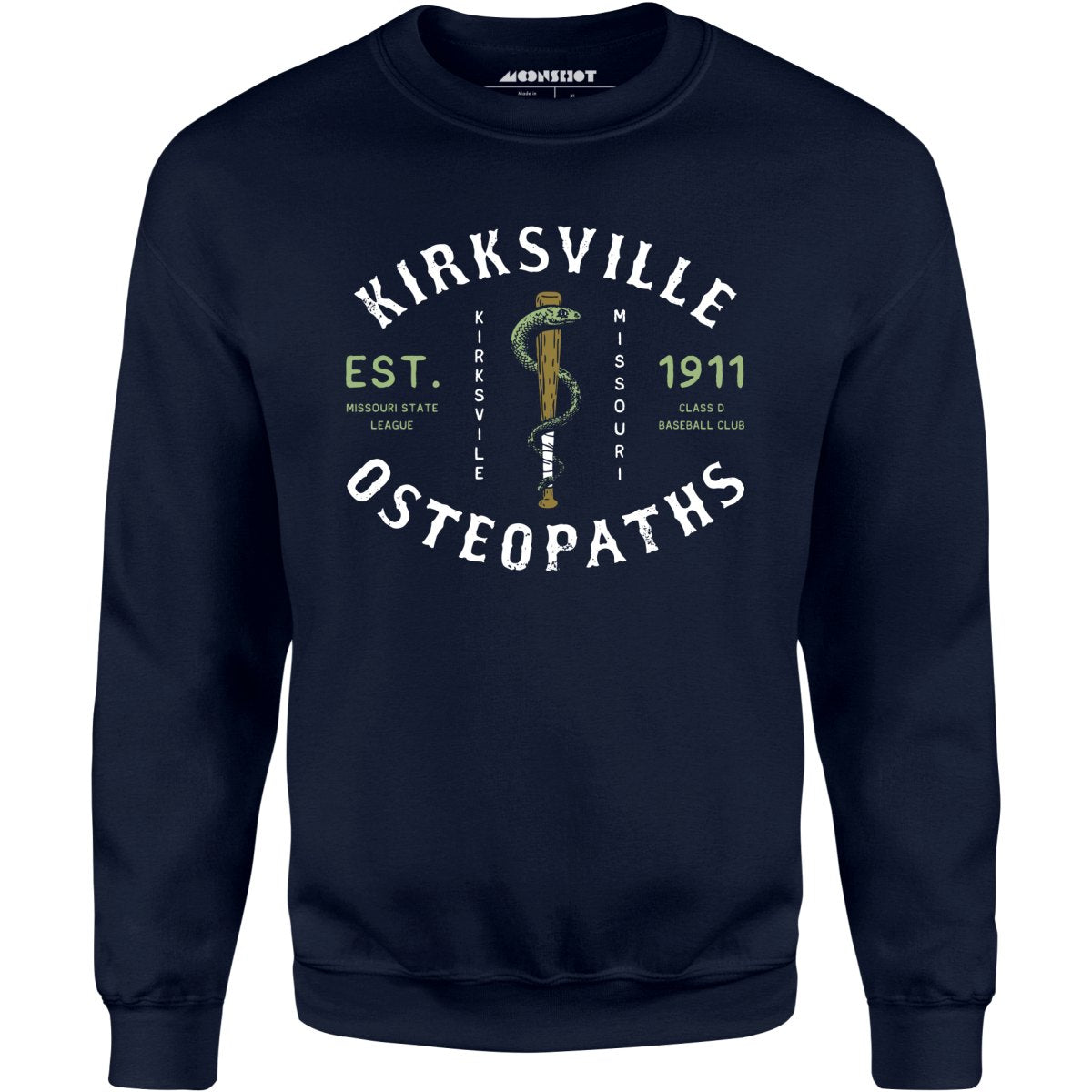 Kirksville Osteopaths - Missouri - Vintage Defunct Baseball Teams - Unisex Sweatshirt