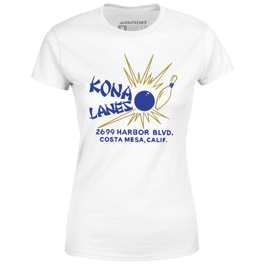 Kona Lanes v2 - Costa Mesa, CA - Vintage Bowling Alley - Women's T-Shirt