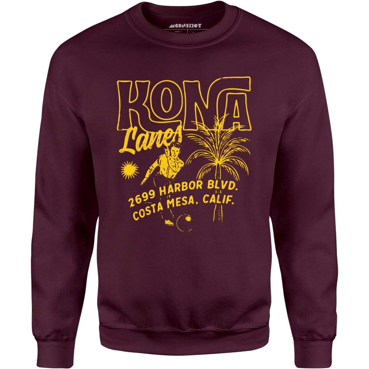 Kona Lanes v3 - Costa Mesa, CA - Vintage Bowling Alley - Unisex Sweatshirt