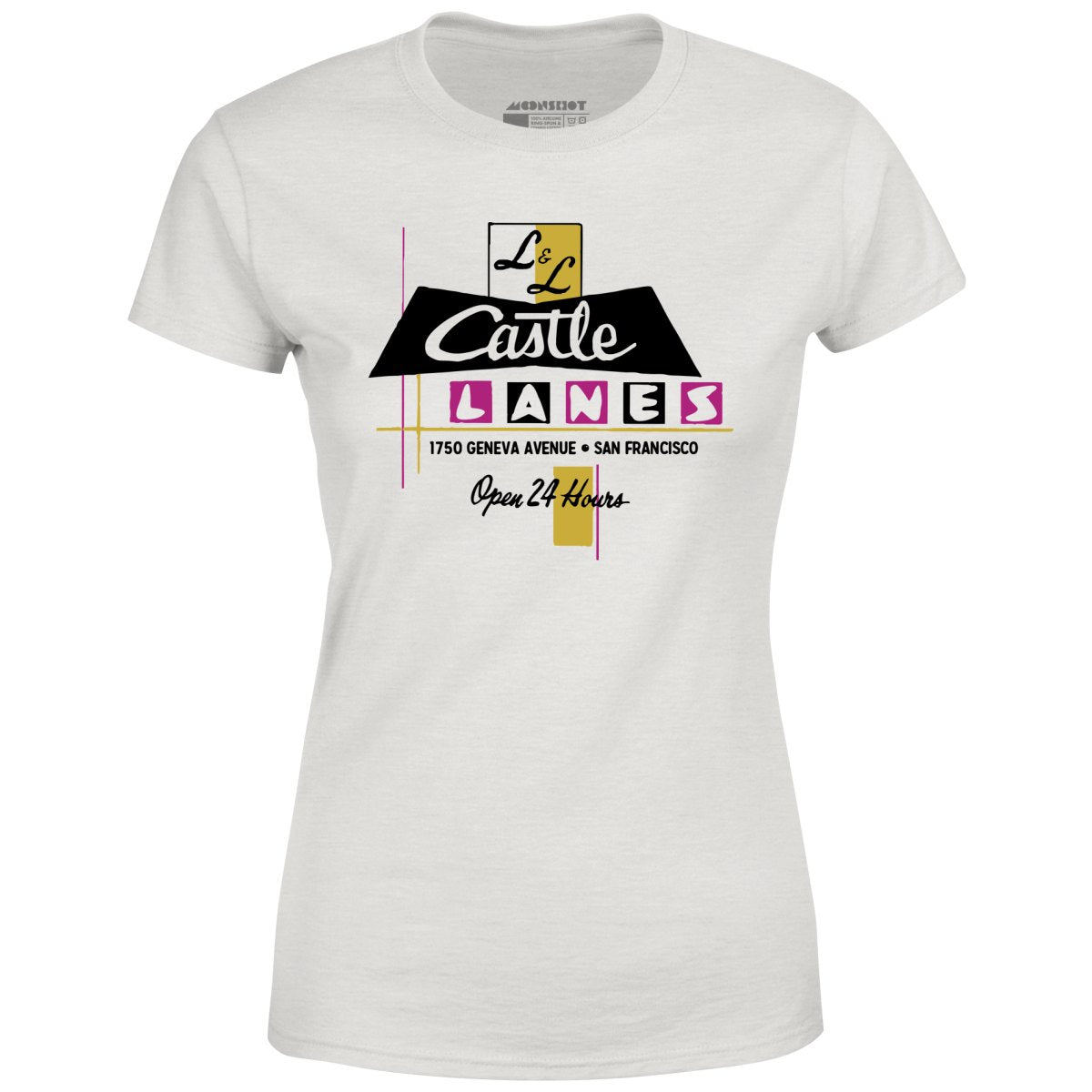 L & L Castle Lanes - San Francisco, CA - Vintage Bowling Alley - Women's T-Shirt
