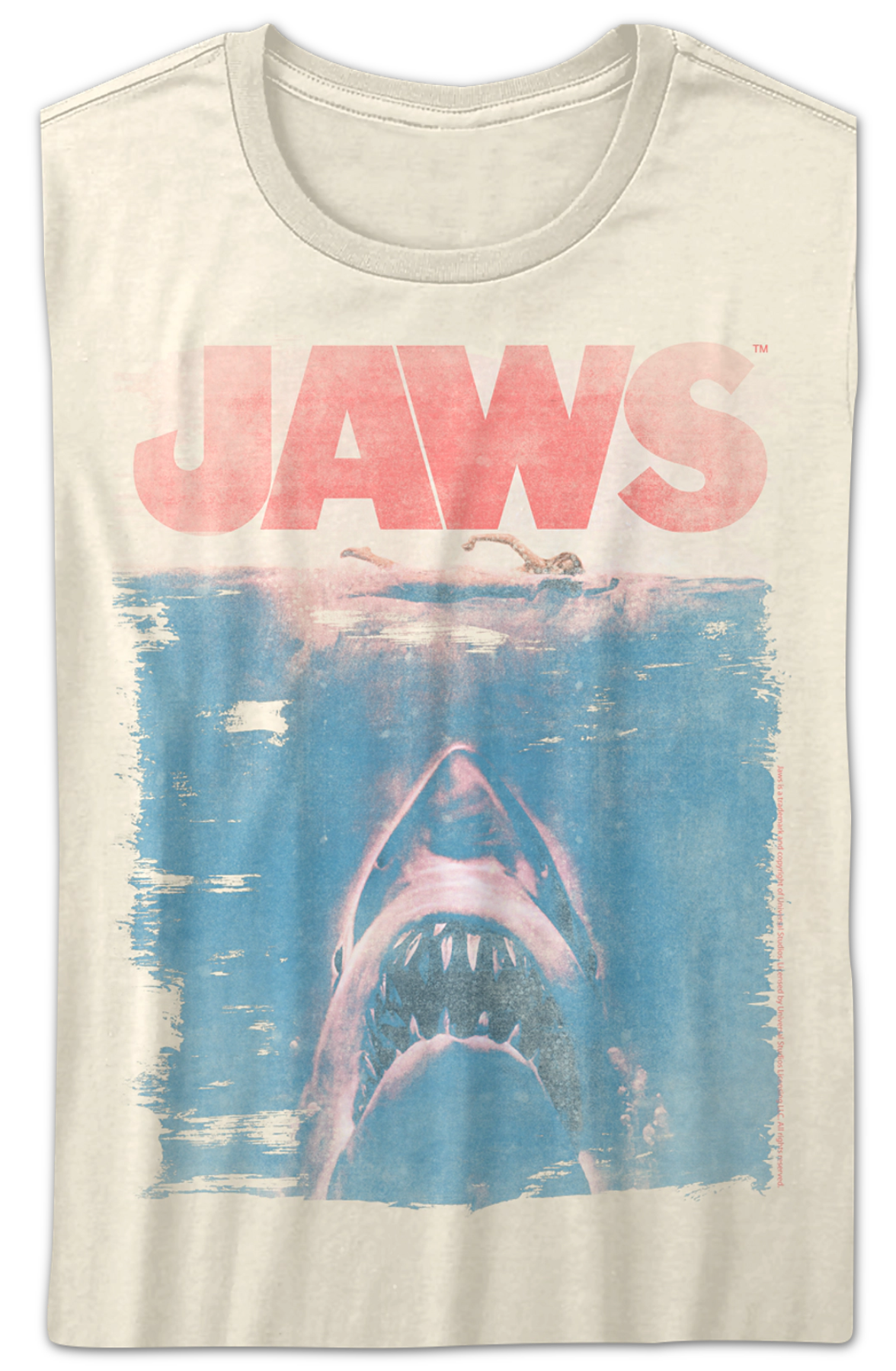 Womens Distressed Movie Poster Jaws Shirt